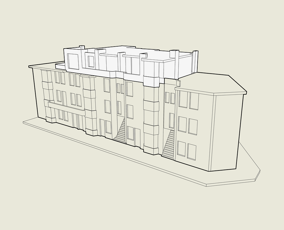 Collecrtief van 4 dakopbouwen